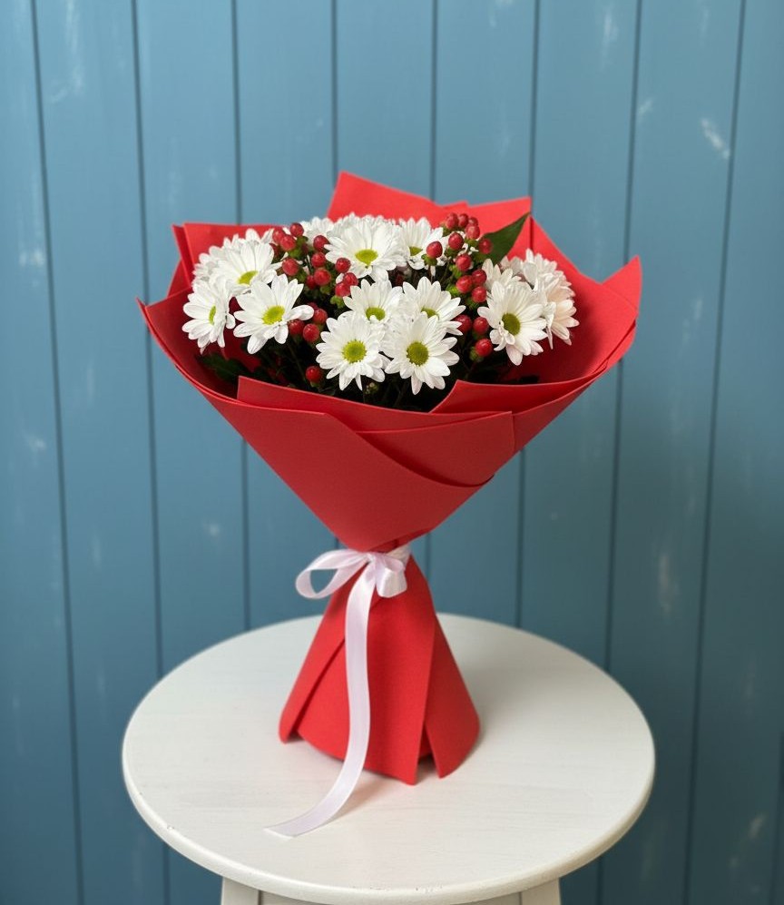 Букет цветов из: Хризантемы в Спицевке