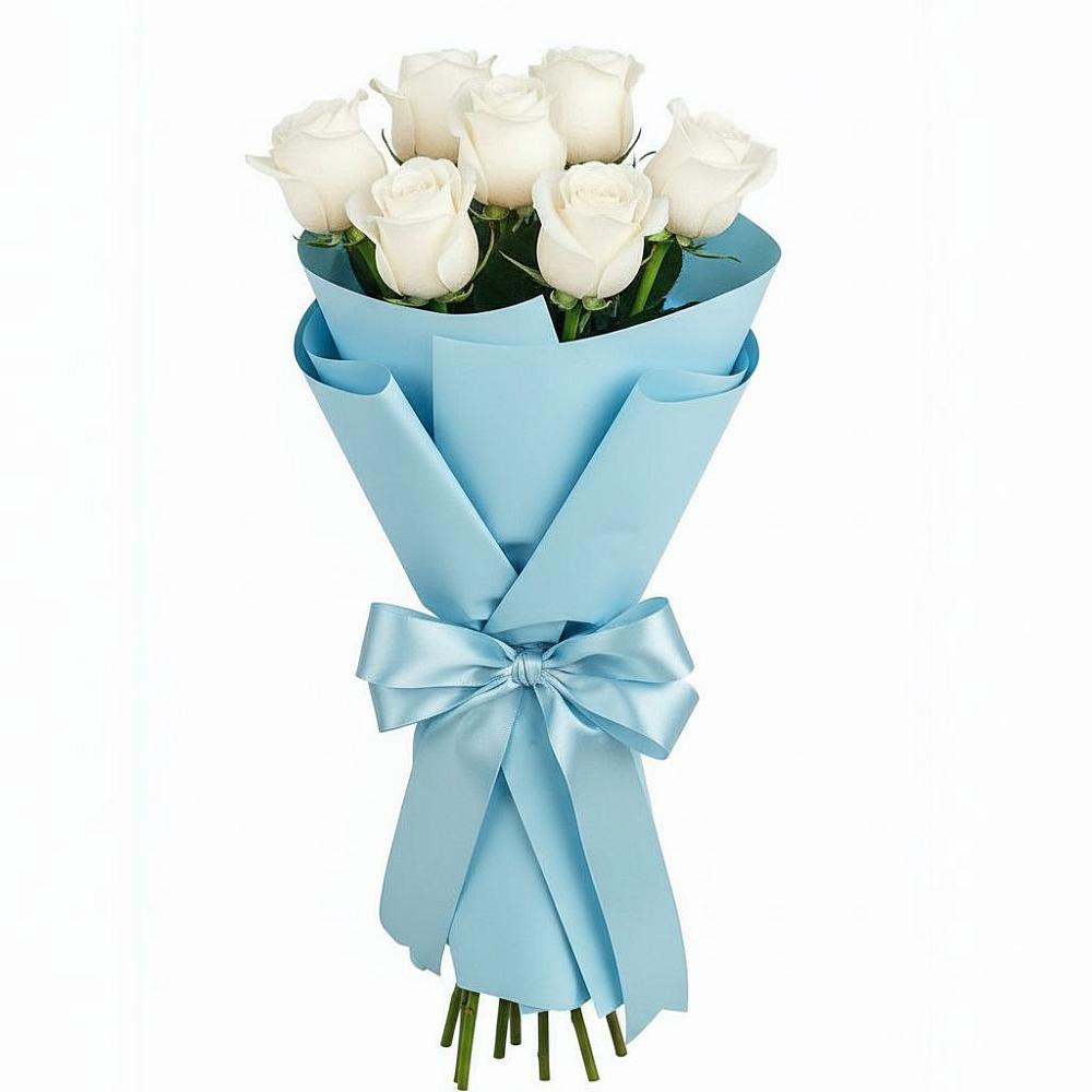 Букет 7 белых роз Проуд в Спицевке
