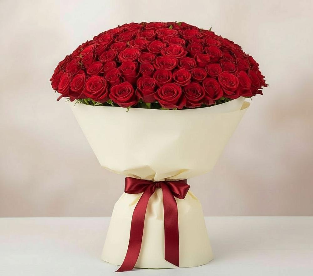 Букет 101 Красная роза Милано в Спицевке