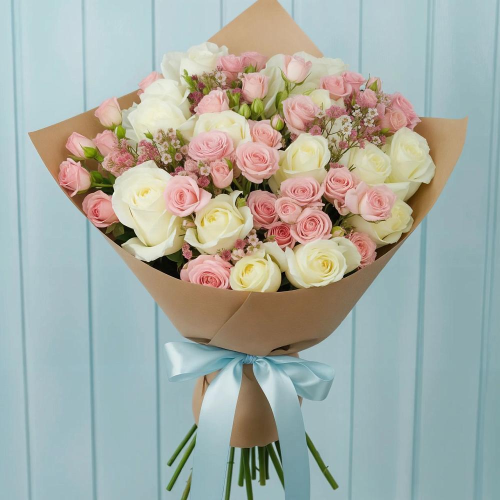 Букет цветов из: Розы в Спицевке