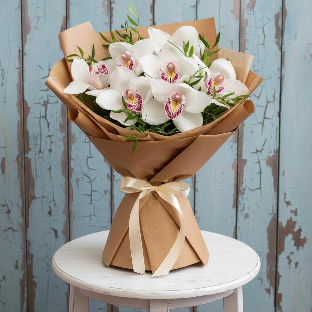 Букет цветов из: Орхидеи и Розы в Спицевке