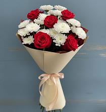 Букет цветов из:  Розы и Хризантемы в Спицевке