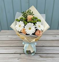 Букет цветов из:  Герберы, Розы и Хризантемы в Спицевке