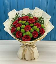 Букет цветов из:  Розы и Хризантемы #REPLACE_PRED# Спицевке